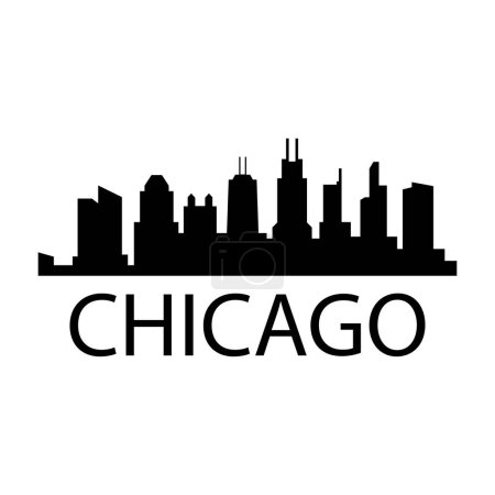 Illustration for Chicago urban city skyline on white background - Royalty Free Image