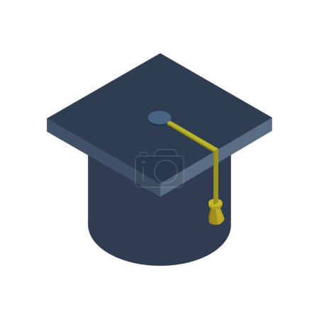 Téléchargez les illustrations : Icône de chapeau de graduation, vecteur - en licence libre de droit