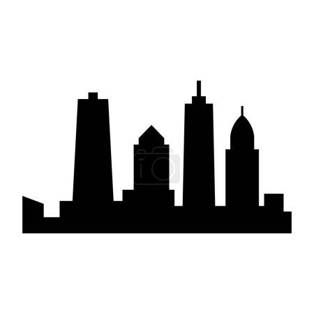 Illustration for Urban city skyline on white background - Royalty Free Image