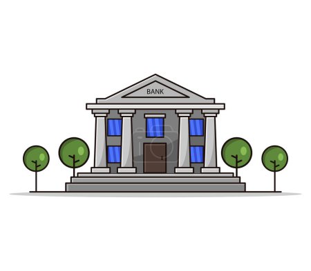 Téléchargez les illustrations : Icône de la banque sur fond blanc - en licence libre de droit