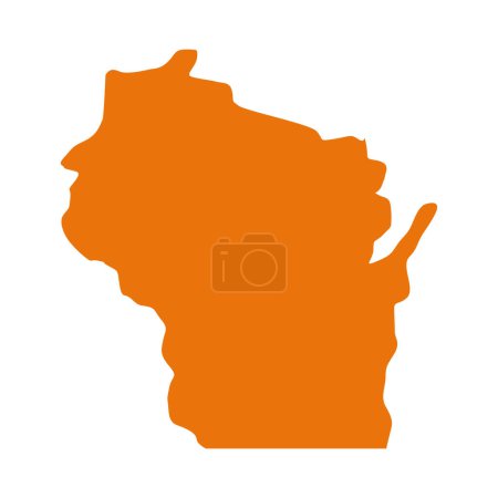 Illustration for Wisconsin map isolated on white background, Wisconsin state, United States. - Royalty Free Image