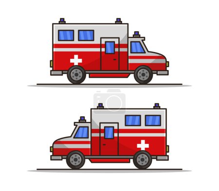 Ilustración de Icono de ambulancia en un fondo blanco - Imagen libre de derechos
