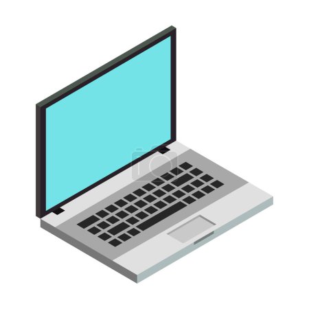 Téléchargez les illustrations : Icône ordinateur portable sur fond blanc - en licence libre de droit