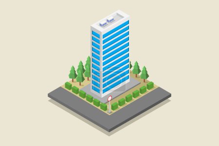 Ilustración de Icono de rascacielos sobre fondo blanco - Imagen libre de derechos