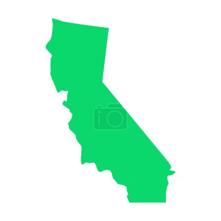 Téléchargez les illustrations : Carte de la Californie isolée sur fond blanc, État de Californie, États-Unis. - en licence libre de droit
