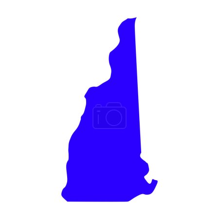 Téléchargez les illustrations : Carte du New Hampshire isolée sur fond blanc, État du New Hampshire, États-Unis. - en licence libre de droit