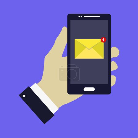 Illustration for Envelope with smartphone icon vector illustration design - Royalty Free Image