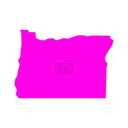 Illustration for Oregon map isolated on white background, Oregon state, United States. - Royalty Free Image