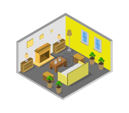 Illustration for Isometric interior of a room - Royalty Free Image