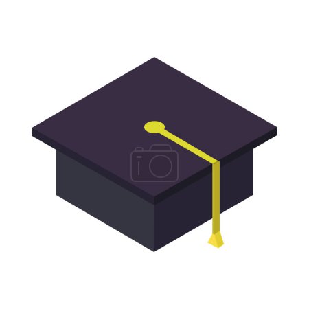 Téléchargez les photos : Icône de chapeau de graduation, vecteur - en image libre de droit