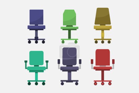 Illustration for Vector flat design of chairs set. - Royalty Free Image