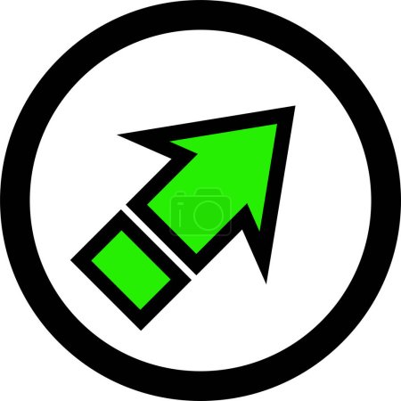 Téléchargez les illustrations : Icône de direction de flèche verte sur fond blanc, illustration vectorielle - en licence libre de droit