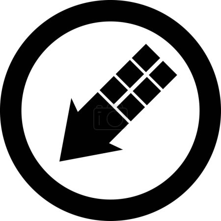 Ilustración de Icono de dirección de flecha negra sobre fondo blanco, ilustración vectorial - Imagen libre de derechos