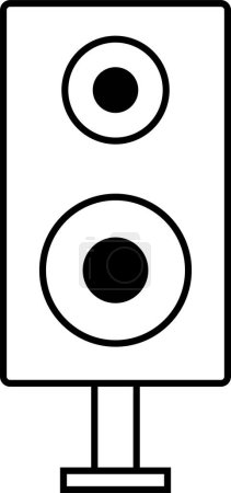 Ilustración de Icono de altavoz de audio. Icono del subwoofer aislado en blanco - Imagen libre de derechos