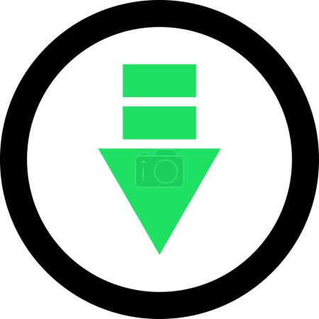 Téléchargez les illustrations : Icône de direction de flèche verte sur fond blanc, illustration vectorielle - en licence libre de droit