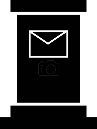 Téléchargez les illustrations : Boîte aux lettres icône vectorielle illustration - en licence libre de droit