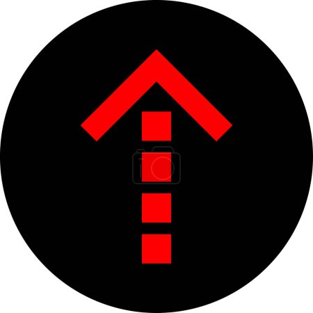 Ilustración de Icono de flecha roja en ilustración vectorial de estilo plano - Imagen libre de derechos