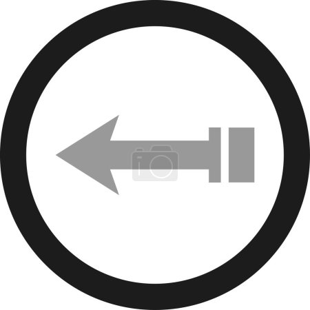 Téléchargez les illustrations : Icône de direction de flèche grise sur fond blanc, illustration vectorielle - en licence libre de droit