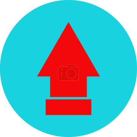 Téléchargez les illustrations : Icône de flèche rouge dans l'illustration vectorielle de style plat - en licence libre de droit