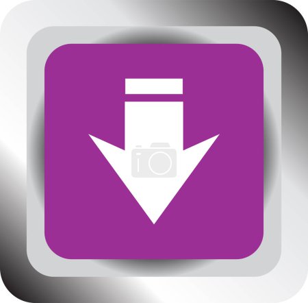 Ilustración de Flecha abajo icono violeta - Imagen libre de derechos
