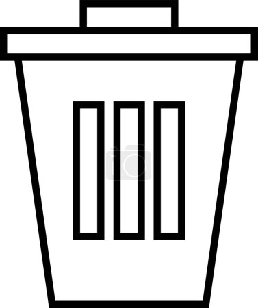 Ilustración de Basura icono de la papelera, basura, icono de la papelera aislado sobre fondo blanco. - Imagen libre de derechos