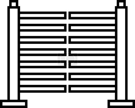 Illustration for Gate turnstile icon. Outline Gate turnstile vector icon for web design isolated on white background - Royalty Free Image