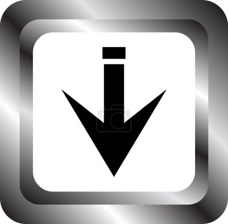 Téléchargez les illustrations : Icône de direction de flèche noire sur fond blanc, illustration vectorielle - en licence libre de droit