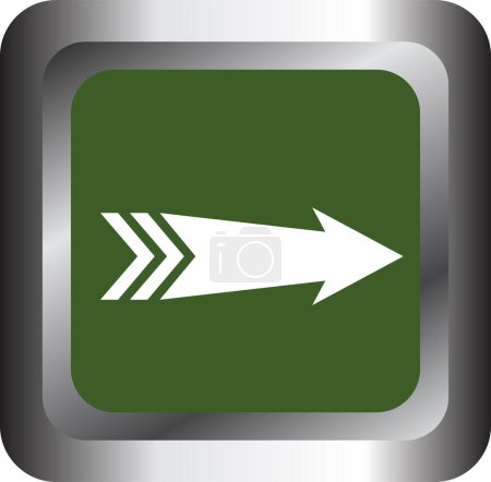 Ilustración de Flecha derecha vector cuadrado icono imagen - Imagen libre de derechos