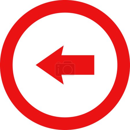 Ilustración de Icono de dirección de flecha roja sobre fondo blanco, ilustración vectorial - Imagen libre de derechos