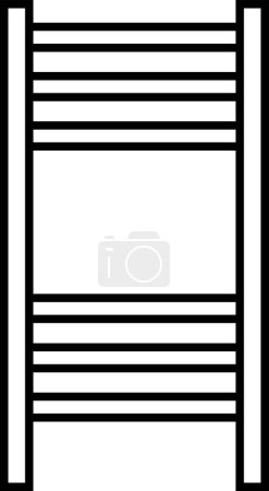 Illustration for Pipe heated towel rail on white background - Royalty Free Image