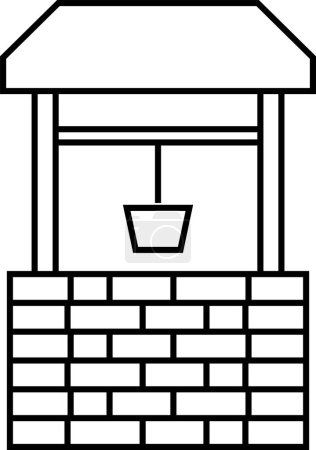 Téléchargez les illustrations : Icône de puits d'eau isolé signe symbole et style plat pour l'application - en licence libre de droit