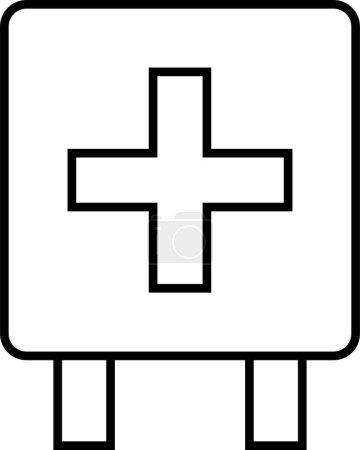 Téléchargez les illustrations : Icône de panneau d'hôpital, conception vectorielle d'illustration - en licence libre de droit