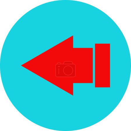 Ilustración de Icono de flecha roja en ilustración vectorial de estilo plano - Imagen libre de derechos