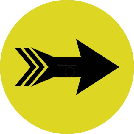 Illustration for Black arrow icon in flat style vector illustration - Royalty Free Image