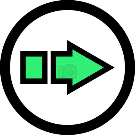 Ilustración de Icono de dirección de flecha verde sobre fondo blanco, ilustración vectorial - Imagen libre de derechos