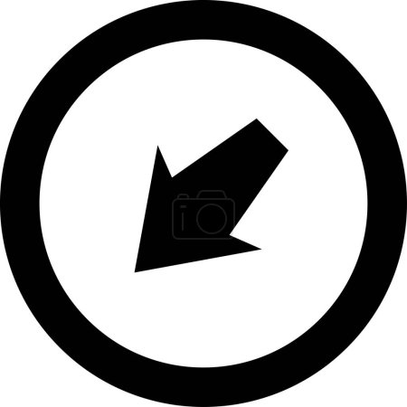 Téléchargez les illustrations : Icône de direction de flèche noire sur fond blanc, illustration vectorielle - en licence libre de droit