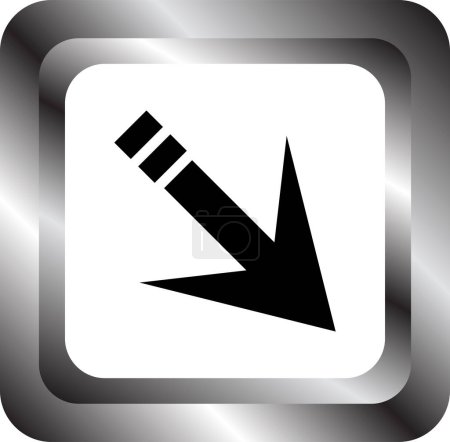 Ilustración de Icono de dirección de flecha negra sobre fondo blanco, ilustración vectorial - Imagen libre de derechos