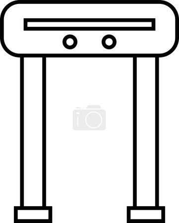 Téléchargez les illustrations : Illustration vectorielle d'icône de détecteur de porte métallique - en licence libre de droit