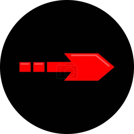 Téléchargez les illustrations : Icône de flèche rouge dans l'illustration vectorielle de style plat - en licence libre de droit