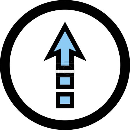 Ilustración de Icono de dirección de flecha azul sobre fondo blanco, ilustración vectorial - Imagen libre de derechos