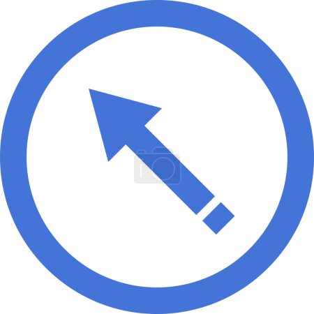 Ilustración de Icono de dirección de flecha azul sobre fondo blanco, ilustración vectorial - Imagen libre de derechos