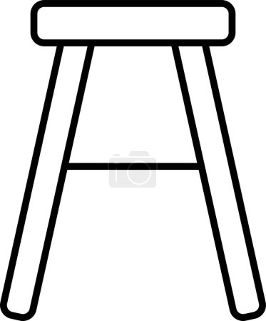 Illustration for Chair stool furniture icon in outline style - Royalty Free Image