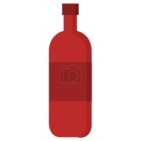 Téléchargez les illustrations : Bouteille de vin rouge icône boisson - en licence libre de droit