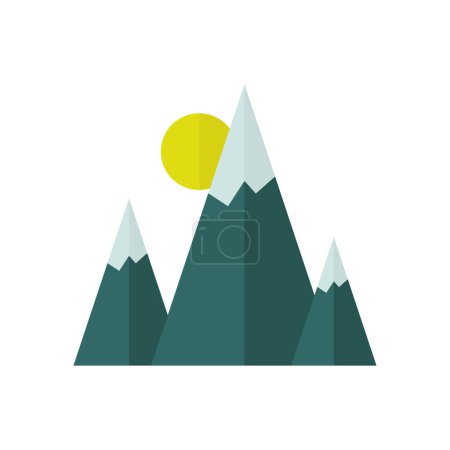 Ilustración de Icono de las montañas sobre fondo blanco - Imagen libre de derechos