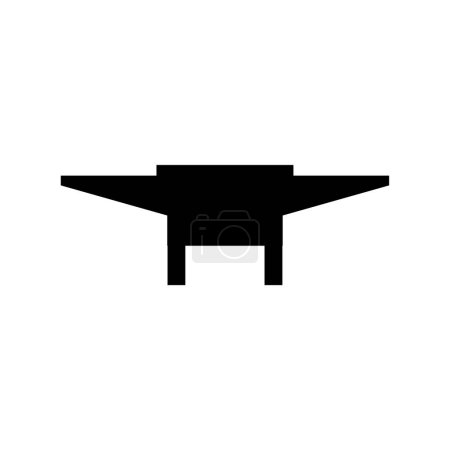 Illustration for Blacksmith anvil. Symbol of work in forge. Forging and manufacturing of steel. Outline icon illustration - Royalty Free Image