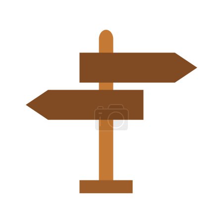 Téléchargez les illustrations : Illustration vectorielle de l'icône du panneau de signalisation en bois - en licence libre de droit