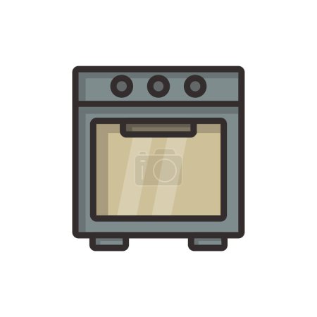 Illustration for Oven vector flat color icon - Royalty Free Image