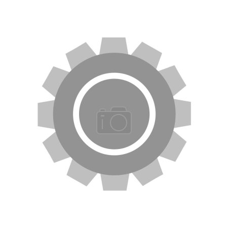 Illustration for Gear icon in flat style isolated on a white background. - Royalty Free Image