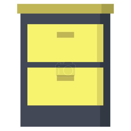 Illustration for Cabinet drawers icon in flat style isolated on a white background. - Royalty Free Image