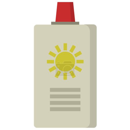 Illustration for Sunscreen bottle icon vector illustration - Royalty Free Image